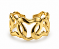 Stainless Steel Linked Chain Cuff Bracelet - Gold