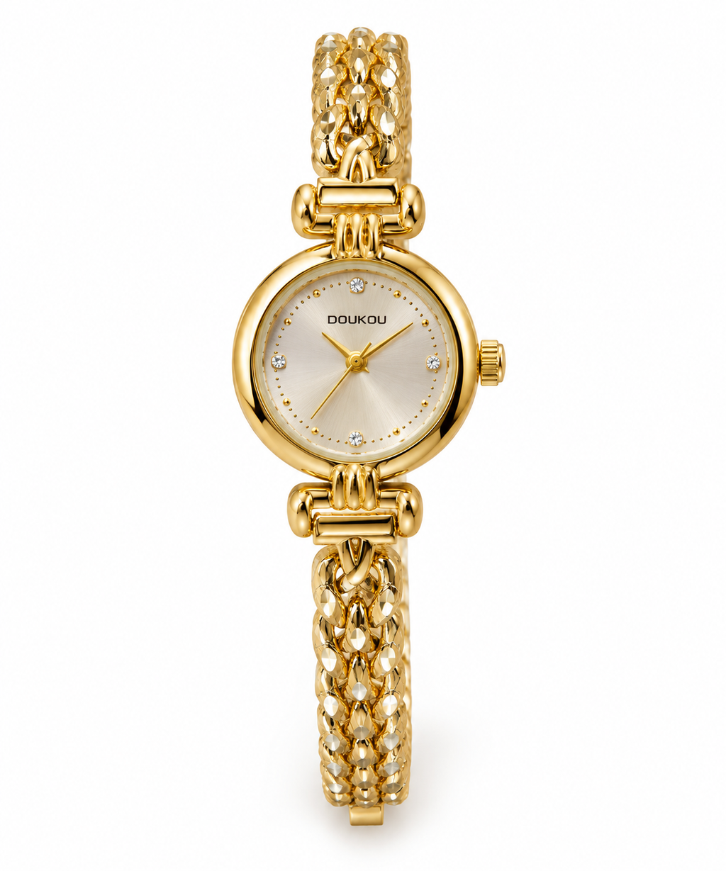 Dainty Round Dial Panther Link Bracelet Watch - WHG