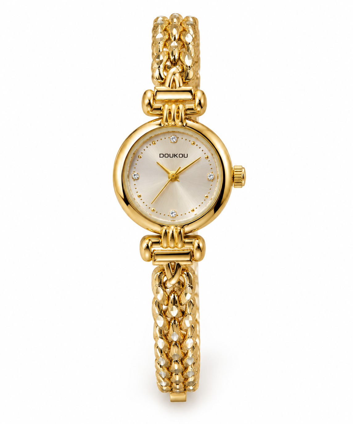Dainty Round Dial Panther Link Bracelet Watch - WHG