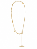 Mixed Chain Lariat Toggle Necklace - Gold
