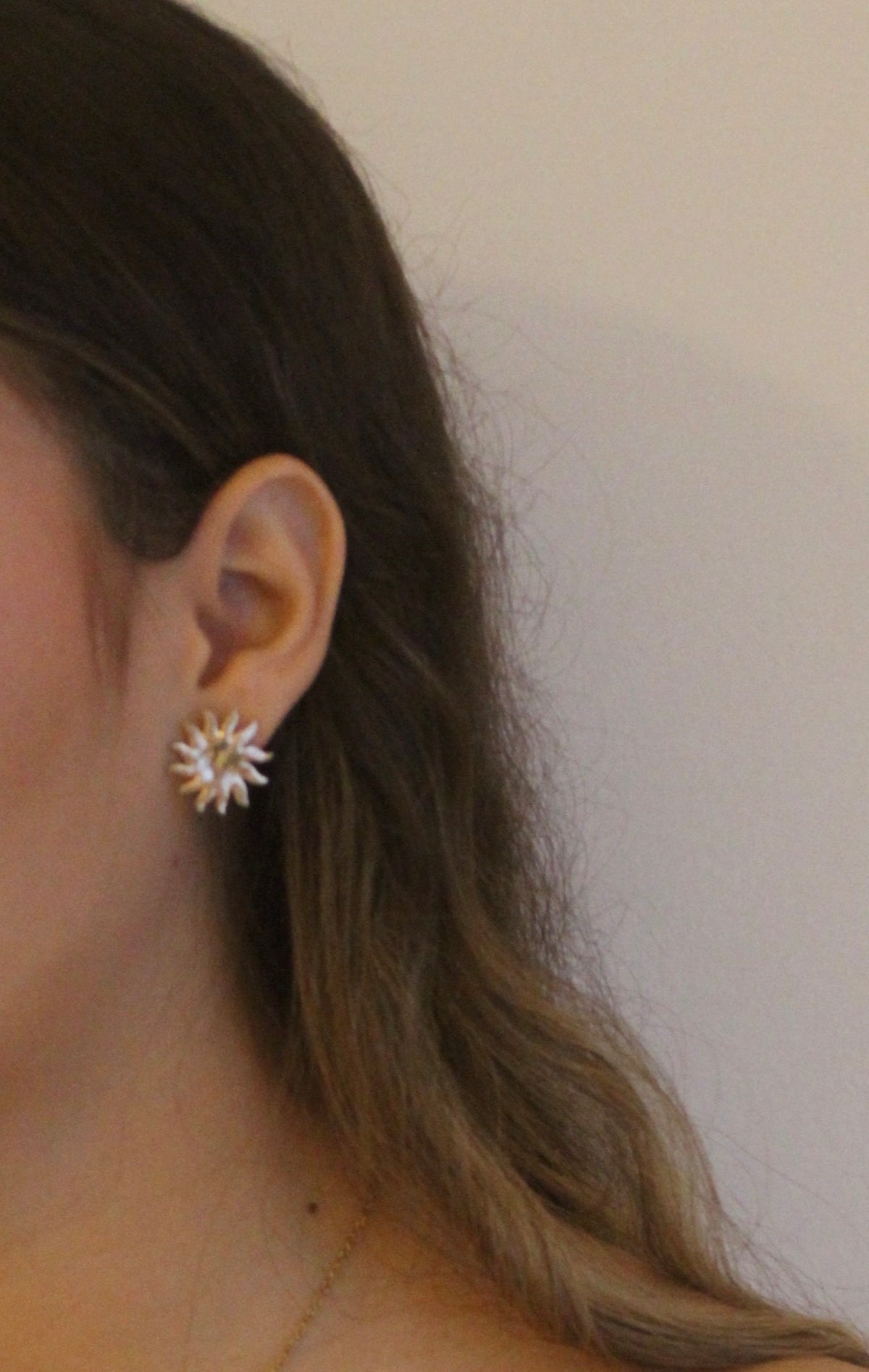 Vintage Metallic Sun Stud Earrings