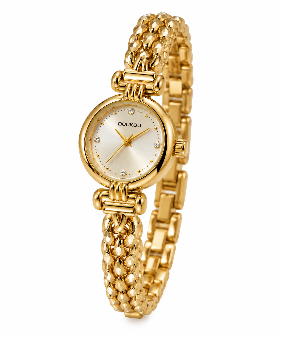 Dainty Round Dial Panther Link Bracelet Watch - WHG