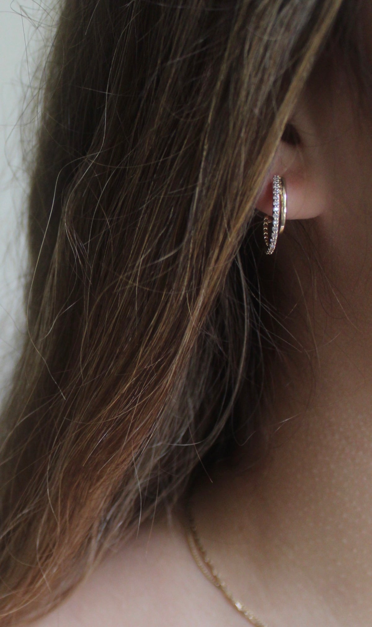 Gold Dipped Two Layered Hoop Earrings - gold