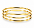 Slim Round Bangle Bracelet Stack Set - Gold