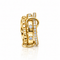 Mixed Linked Dainty Band Rings Set - Gold