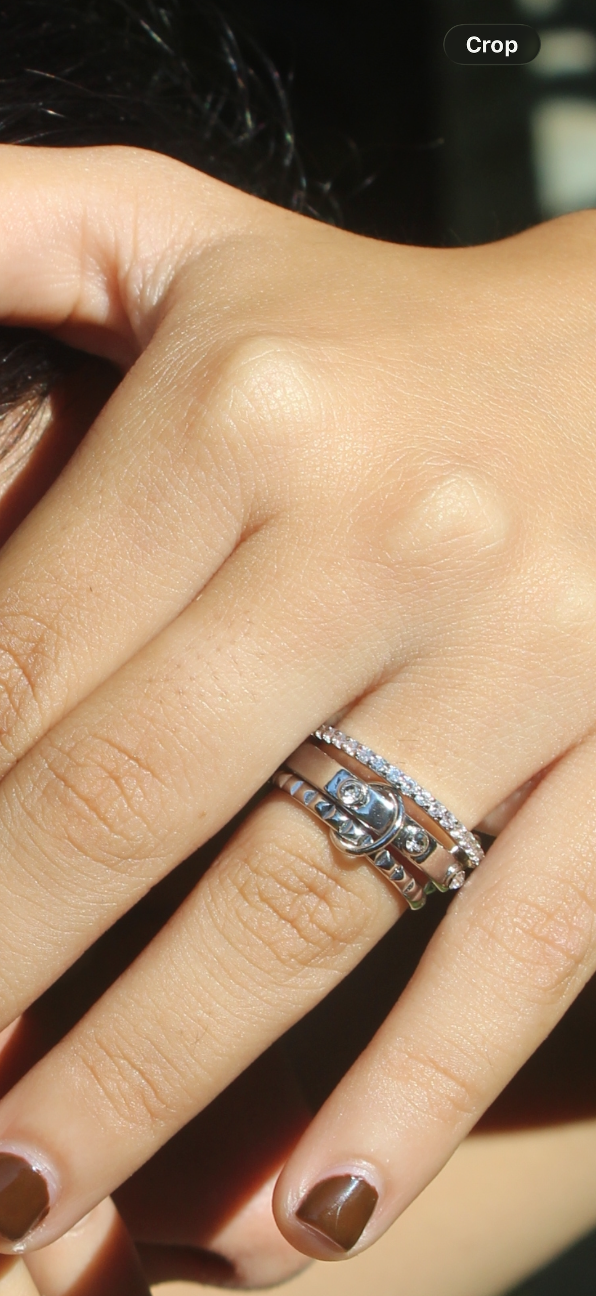 Mixed Linked Dainty Band Rings Set - Silver
