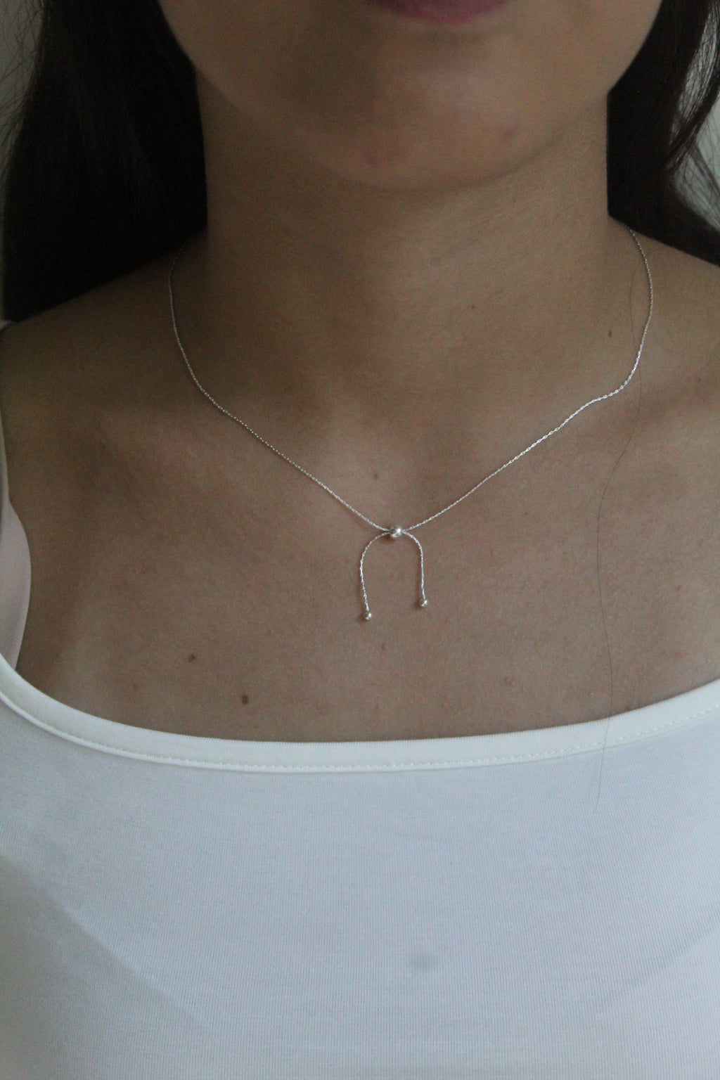 Dainty Chain Knot Necklace - Silver