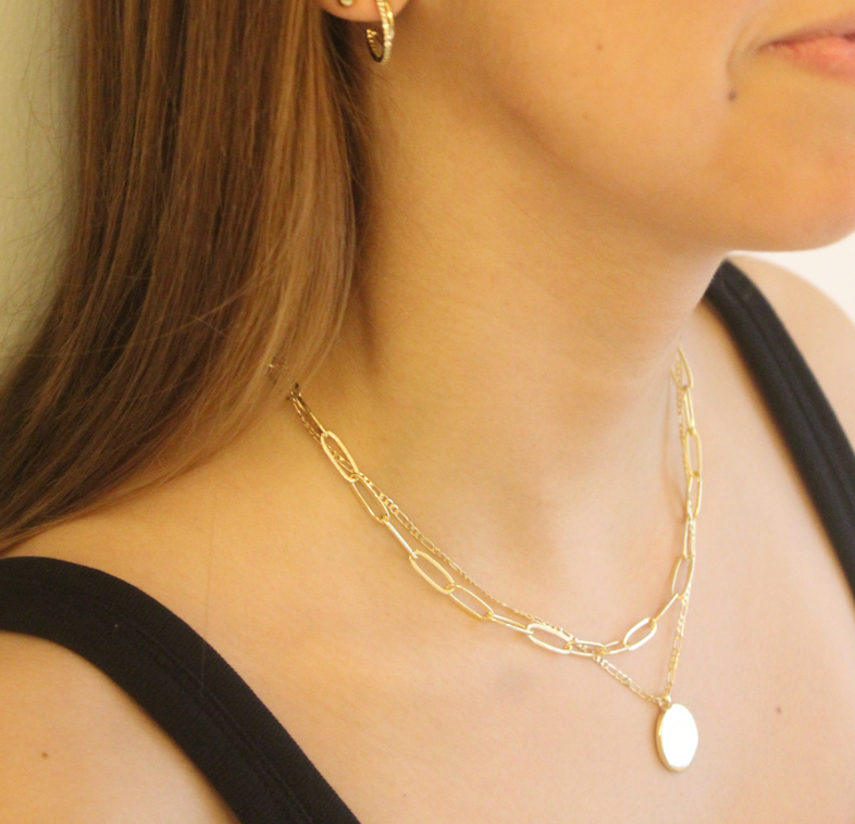 Chain coin Pendant necklace